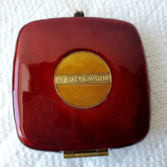 Jay Strongwater classic enamel compact mirror with beautiful crystals NIB - Picture 3 of 5
